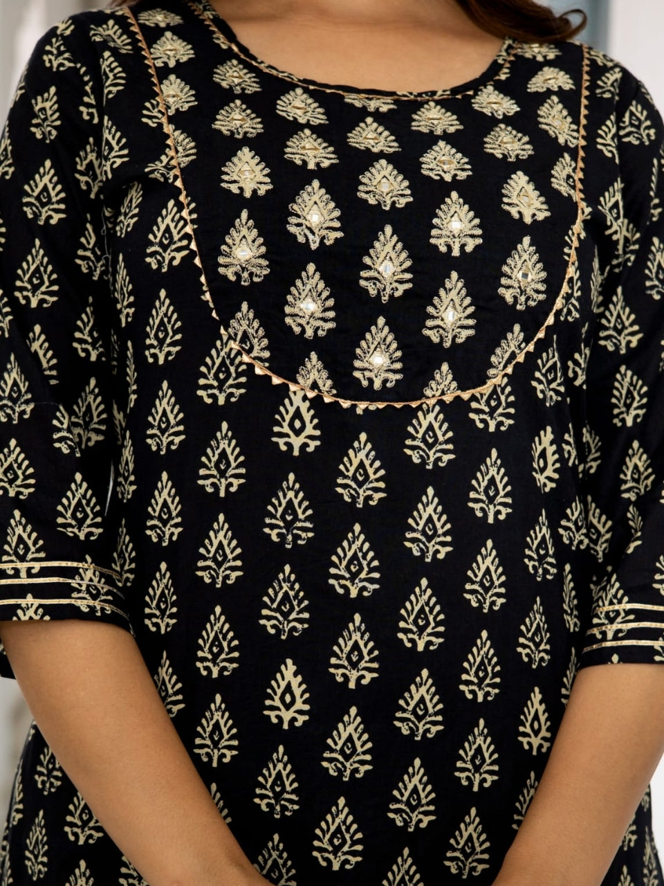 Black Cotton Suit Set