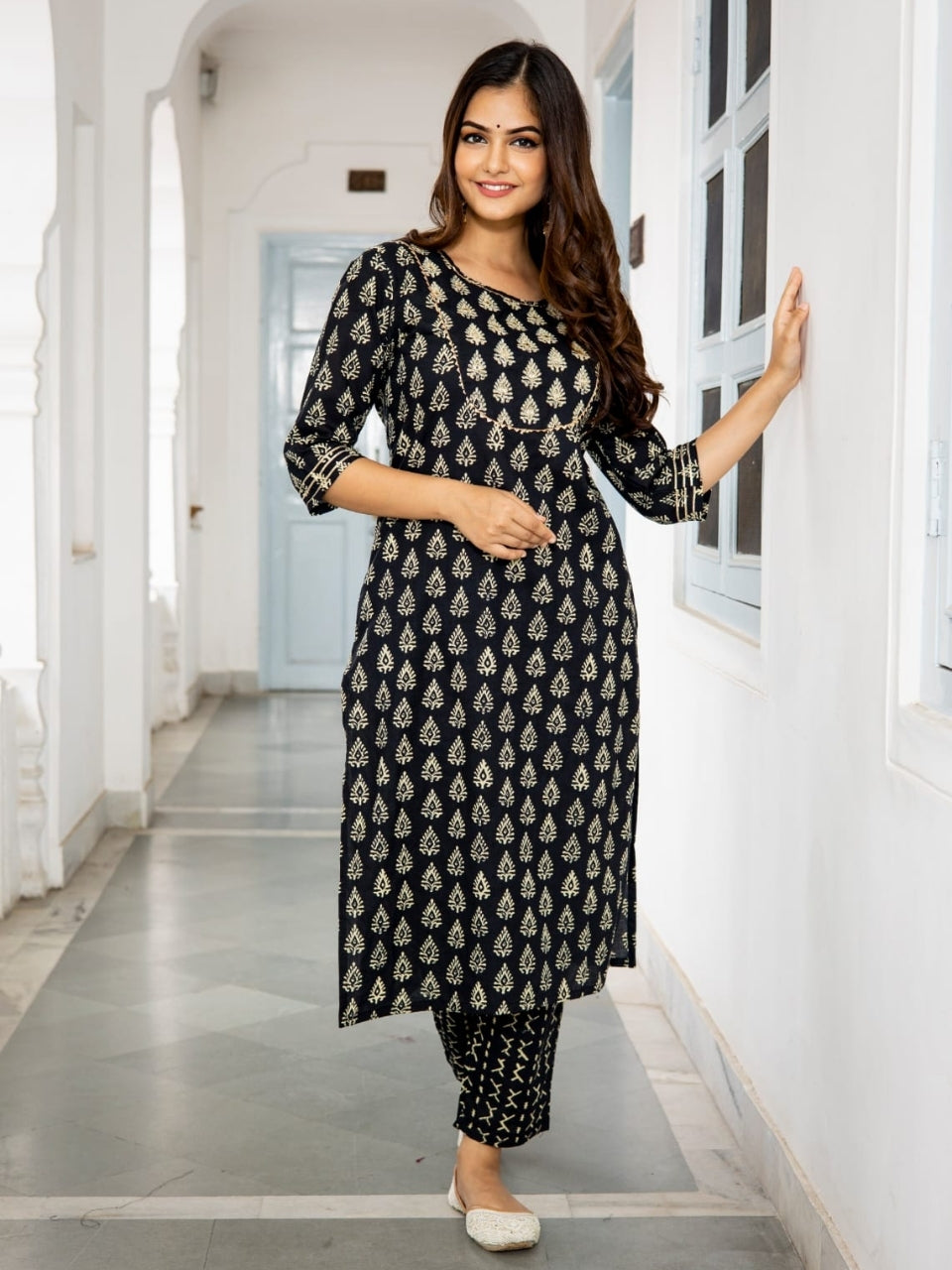 Black Cotton Suit Set