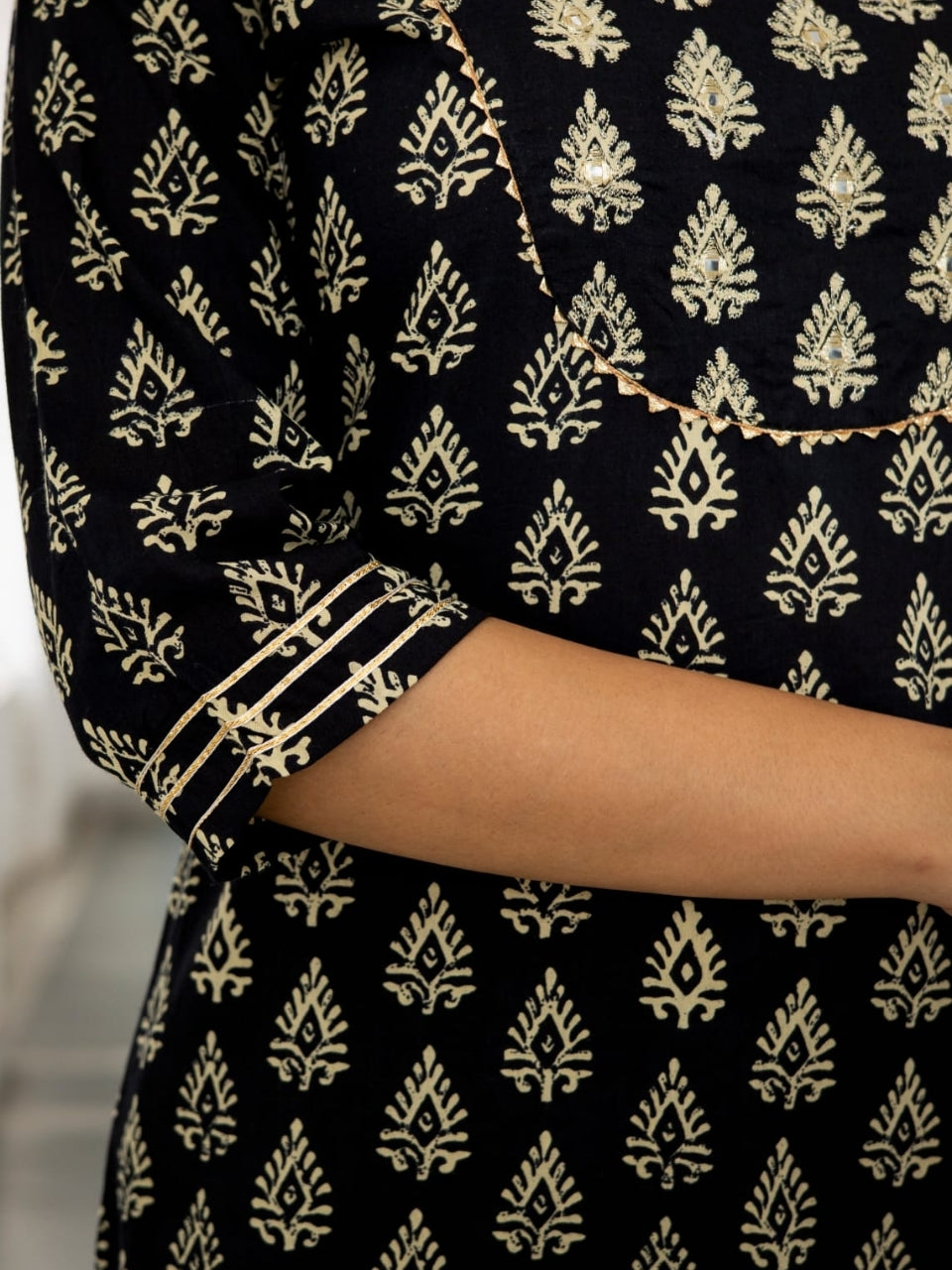 Black Cotton Suit Set